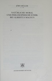Front cover of Natürliche Moral und philosophische Ethik bei Albertus Magnus by Jörn Müller