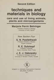 Front cover of Techniques and materials in biology by Marjorie P. Behringer