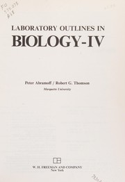Front cover of Laboratory outlines in biology--IV by Peter Abramoff