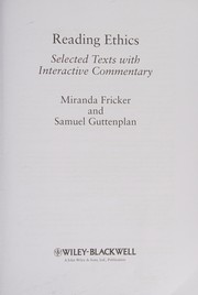 Cover of Reading ethics by Miranda Fricker