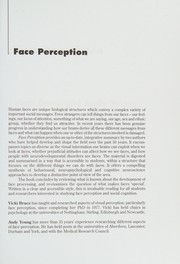 Cover of Face perception by Vicki Bruce