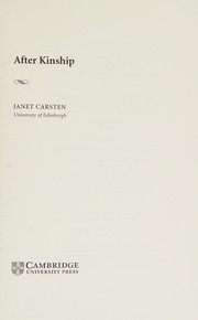 Cover of After kinship by Janet Carsten