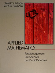 Cover of Applied mathematics for management, life sciences, and social sciences by Stanley J. Farlow