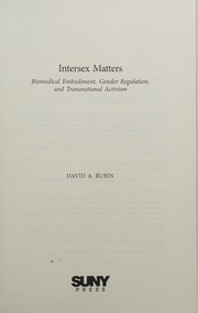Cover of Intersex Matters by David RUBIN