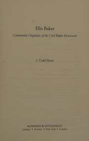 Cover of Ella Baker by J. Todd Moye