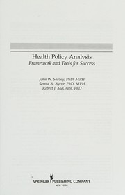 Front cover of Health policy analysis by John W. Seavey