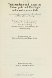 Front cover of Transzendenz und Immanenz by Dietrich Papenfuss