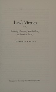 Cover of Law's virtues by M. Cathleen Kaveny