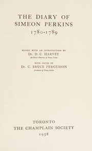 Front cover of The diary of Simeon Perkins by Perkins, Simeon