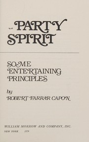 Cover of Party spirit by Robert Farrar Capon