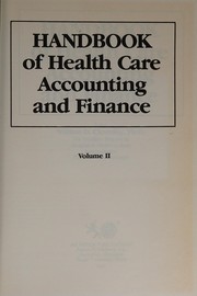 Front cover of Handbook of health care accounting and finance by William O. Cleverley