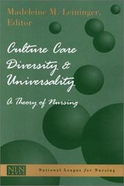 Cover of Culture Care Diversity and Universality by Madeleine M. Leininger