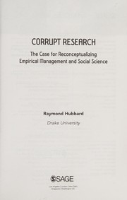 Cover of Corrupt Research by Raymond Hubbard
