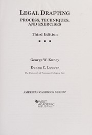Cover of Legal Drafting, Process, Techniques, and Exercises by George Kuney