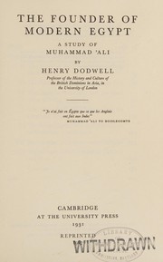 Front cover of The founder of modern Egypt by Henry Herbert Dodwell