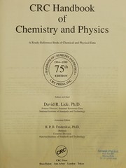 Cover of CRC handbook of chemistry and physics by David R. Lide