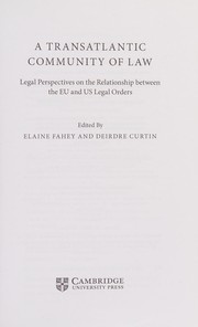 Cover of Transatlantic Community of Law by Elaine Fahey