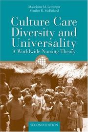 Cover of Culture care diversity and universality by Madeleine M. Leininger