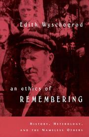 Front cover of An ethics of remembering by Edith Wyschogrod