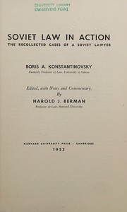 Cover of Soviet law in action by Boris A. Konstantinovsky