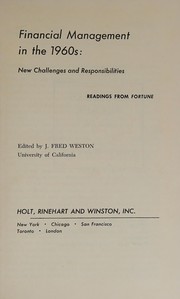 Cover of Financial management in the 1960's by J. Fred Weston