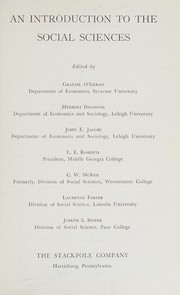 Front cover of An introduction to the social sciences by Graeme O'Geran