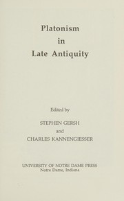Front cover of Platonism in late antiquity by Stephen Gersh