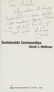 Cover of Sustainable communities by David J Wellman