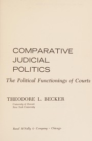 Front cover of Comparative judicial politics by Theodore Lewis Becker
