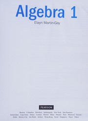 Cover of Algebra 1 by K. Elayn Martin-Gay