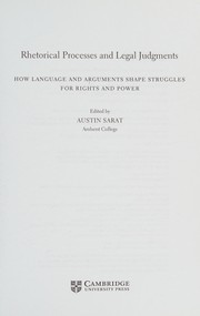 Front cover of Rhetorical Processes and Legal Judgments by Austin Sarat