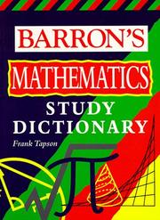 Cover of The Barron's mathematics study dictionary by Frank Tapson