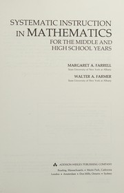 Front cover of Systematic instruction in mathematics for the middle and high school years by Margaret A. Farrell