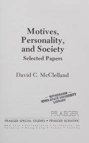 Front cover of Motives, personality, and society by David C. McClelland