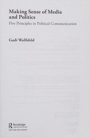Front cover of Making sense of media and politics by Gadi Wolfsfeld
