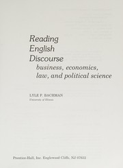 Front cover of Reading English discourse by Lyle F. Bachman