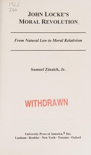Front cover of John Locke's moral revolution by Samuel Zinaich