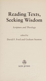 Cover of Reading texts, seeking wisdom by David Ford