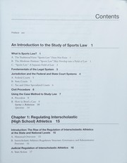 Front cover of Sports law by Matthew J. Mitten