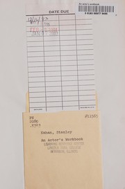 Cover of An actor's workbook by Stanley Kahan