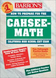 Front cover of How to Prepare for the CAHSEE-Math by Jeff Hruby