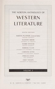 Front cover of Norton Anthology of Western Literature by Martin Puchner