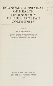 Cover of Economic appraisal of health technology in the European community by M. F. Drummond