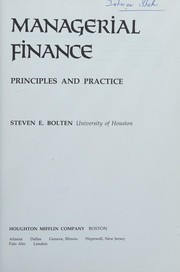 Cover of Managerial finance by Steven E. Bolten