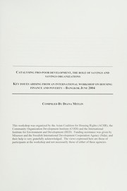 Cover of Catalysing pro-poor development, the role of savings and savings organizations by Diana Mitlin