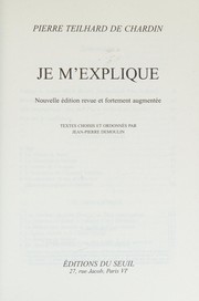 Cover of Je m'explique by Pierre Teilhard de Chardin