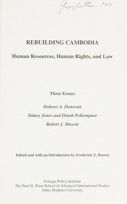 Cover of Reconstructing Cambodia by Dolores A. Donovan