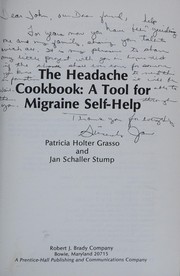 Front cover of The headache cookbook by Patricia Holter Grasso