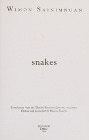 Cover of Snakes by Wimon Sainimnuan
