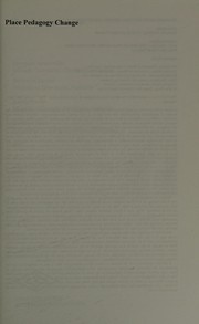 Front cover of Place Pedagogy Change by Margaret Somerville